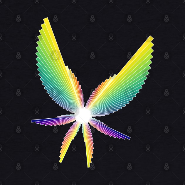 Rainbow Angel Seraphim | Flying Six Wing Bar Chart Black by aRtVerse